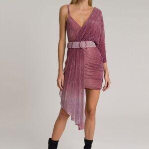 Patbo Ombré Lurex Assymetrical Mini Dress‎
